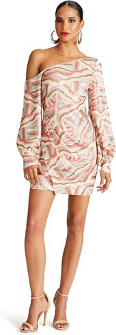 فستان كيمورا النسائي من HALSTON باللون الجيود الترتر in Kuwait