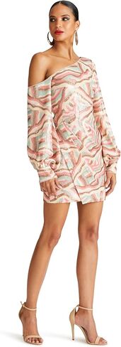 فستان كيمورا النسائي من HALSTON باللون الجيود الترتر in Kuwait