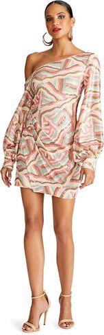 فستان كيمورا النسائي من HALSTON باللون الجيود الترتر in Kuwait