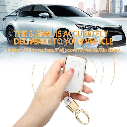 UTFT-17 For LEXUS Key fob Cover,Soft TPU Full Protection Cover,gold Keychains,for LEXUS RX Is ES GS LS NX RS GX LX RC LC Smart Key White in Kuwait