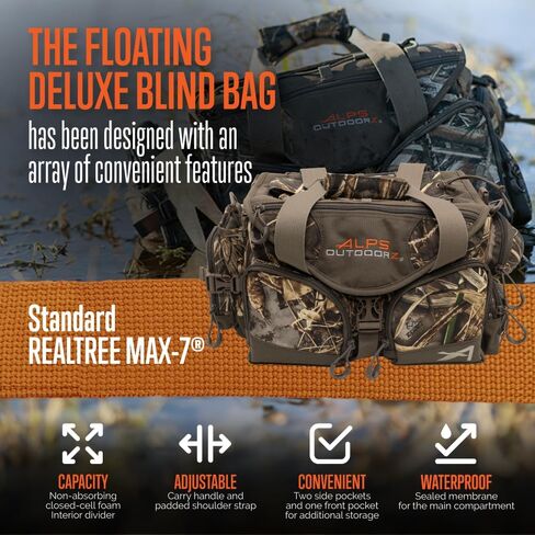 ALPS OutdoorZ Deluxe Floating Blind Bag - Standard Size, Mossy Oak Shadow Grass Habitat - Waterproof Hunting Duffel Bag, with Removable Dividers, Thermos Sleeve & Padded Shoulder Strap - New in Saudi Arabia