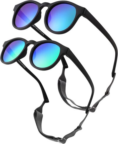 Pro Acme Baby Infant Sunglasses, Polarized Round Frame with Strap, TPEE Rubber Flexible for Newborn 0-24 months in Saudi Arabia