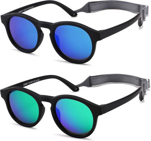 Pro Acme Baby Infant Sunglasses, Polarized Round Frame with Strap, TPEE Rubber Flexible for Newborn 0-24 months in Saudi Arabia