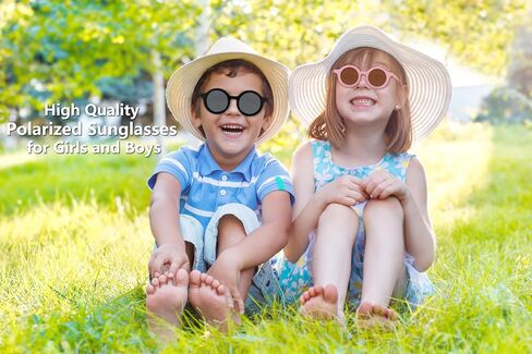 Yogo Vision Polarized Round Sunglasses for Kids Cute Children's Shades Girl Boy Classic Sun glasses in Saudi Arabia