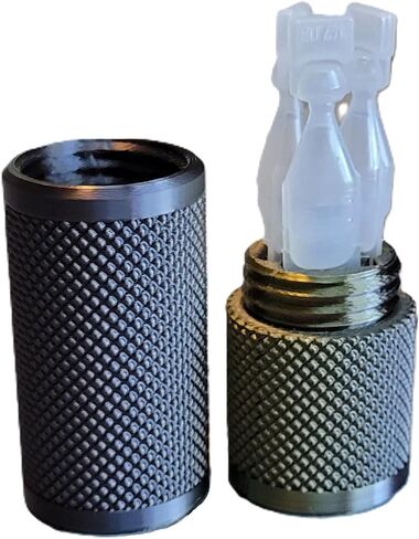 Znet3D Eye Drop Vial Holder & Travel Carry Case - Securely Holds Three (3) Single-Use Vials - Screw-On Lid, Knurled Pattern - Keep Vials Safe & Secure While Traveling (Silver) in Kuwait