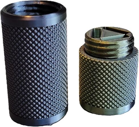 Znet3D Eye Drop Vial Holder & Travel Carry Case - Securely Holds Three (3) Single-Use Vials - Screw-On Lid, Knurled Pattern - Keep Vials Safe & Secure While Traveling (Silver) in Kuwait