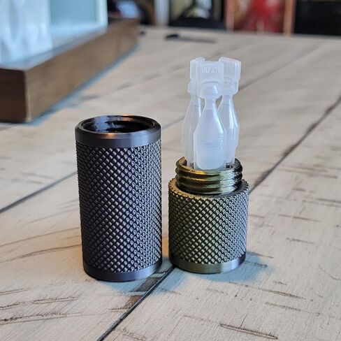 Znet3D Eye Drop Vial Holder & Travel Carry Case - Securely Holds Three (3) Single-Use Vials - Screw-On Lid, Knurled Pattern - Keep Vials Safe & Secure While Traveling (Silver) in Kuwait