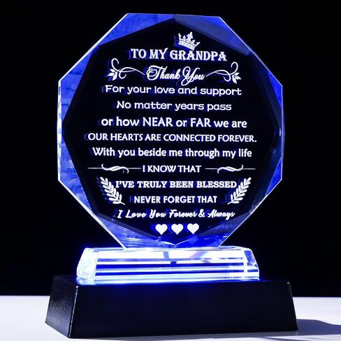 YWHL Gifts for Grandma with Colorful LED Base, Meaningful Heart Crystal Grandma Birthday Gifts, Great Gifts Ideas for Grandma on Mothers Day Christmas Valentine from Grandkids in Kuwait
