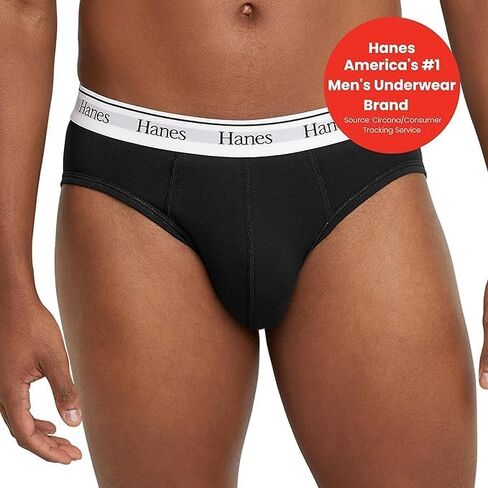 Hanes Originals Men's Stretch Cotton Briefs Pack, Moisture-Wicking Underwear, Classic Fit, Tag-Free, 3 Pack, W/Pouch in Kuwait