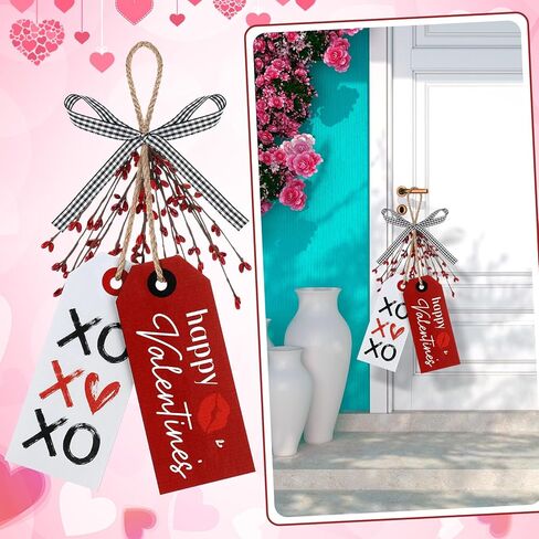 ديكور معلق خشبي لعيد الحب، مقبض باب لعيد الحب، لافتة باب لعيد الحب، ديكورات جدارية لعيد الحب مع قوس منقوش باللونين الأبيض والأسود لمنزل المزرعة والباب الأمامي للمطبخ in Kuwait