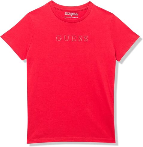 GUESS Boys' Organic Cotton Embroidered Logo T-Shirt in Kuwait