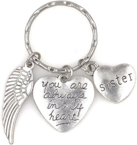You Are Always in My Heart Angel Wing Family Charm Keychain in Saudi Arabia