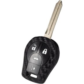 Key Fob Case Carbon Fiber Pattern Silicone Cover Compatible with CHEVROLET CITY EXPRESS Compatible with INFINITI FX35 FX45 G35 Q45 QX56 3 4 Button Keyless Entry Remote, NSBD4-SCE1