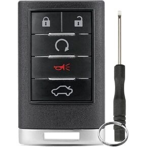 for Cadillac Escalade ESV EXT Remote Key Fob Fits for 2007-2014 Cadillac Escalade ESV EXT Keyless Entry Remote FCCID OUC6000066 with Key Ring and Screwdriverr (6 Button)