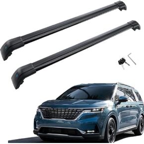 MotorFansClub Roof Racks Cross Bars Fit for Kia Carnival 2021 2022 Lockable Baggage Luggage Racks Roof Rail Cross Bars(Not Fit for 2024,Needs to Attach to Open Side Rails)