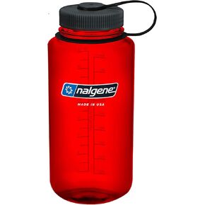 Nalgene Water Bottle - Lightweight Sustain Tritan BPA-Free Shatterproof Bottle for Backpacking, Hiking, Gym, 32 OZ, Wide Mouth, Laker