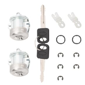 اسطوانة قفل الباب مع مفتاح يناسب F150 F250 F350 F450 F550 Super Duty Ranger Explorer Econoline Expedition Mark LT Navigator Front Left Right Door Key & Cylinders يستبدل 7C3Z1521990A