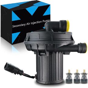 Upgraded 06A959253B Secondary Air Injection Pump Smog Pump fit For:-Audi A4 A6 A8 Q7 TT Quattro Base Premium Prestige Cabriolet 1.8L 2.0L 2.8L 3.0L 3.2L 3.6L 4.2L 6.0L L4 V6 V8 W12 (1PC)