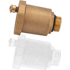 Air Vent Valve, G1/2" Brass Automatic Diaphragm Unidirectional Valve Male Thread Leak-proof High Temperature Air Bleeder Valve for Replacement