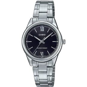 Casio LTP-V005D-1B2 Women's Stainless Steel Roman Black Dial 3-Hand Analog Dress Watch