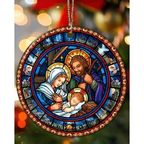 Nativity Ornaments for Christmas Tree - Christian Gifts for Women Nativity Scene Stocking Stuffers Religious Gifts for Men Women Xmas Tree Decor