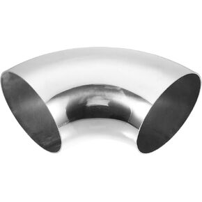 uxcell OD 5 Inch 90 Degree SS304 Stainless Steel Bend Tube Exhaust Elbow Pipe for Car Modified Exhaust System 0.08" Wall Thickness Piping Silver Tone