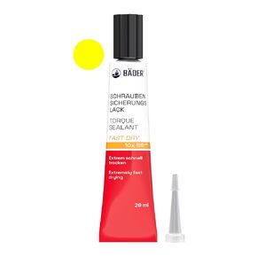 Original BÄDER Torque Sealant Tamper Proof Indicator Fast Dry Color Yellow 20ml - Threadlocker Made in Germany Since 1962 - Security Pen for Sealing and Proof of Manipulation.