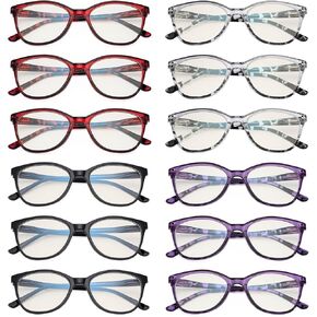 Eyekepper 5-pack Oversized Reading Glasses Blue Light Blocking Large Readers +1.75