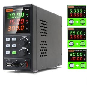 GALOOK DC Power Supply Variable, 30V 5A High Precision Bench Power Supply with Memory Storage, Variable Power Supply with Encoder Knob, 4-Digit LED Display Adjustable Regulated lab Power Supply