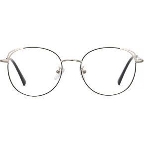 Cyxus Round Blue Light Blocking Glasses Metal Frame UV Filtering Computer Glasses Clear Lens For Men Women 8168