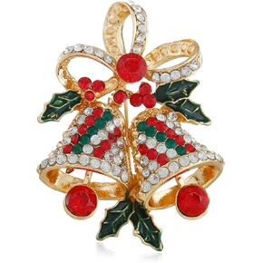 دبابيس عيد الميلاد للنساء لطيف عيد الميلاد بروش مجوهرات الذهب تألق حجر الراين جلجل جرس دبابيس المينا شجرة عيد الميلاد عيد الميلاد القوس التعادل دبابيس هدايا عيد الميلاد تخزين المواد للنساء