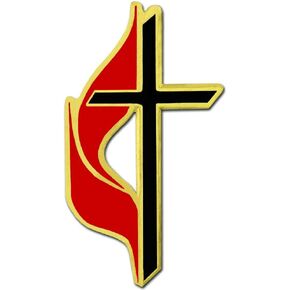 PinMart Methodist Cross Religious Enamel Lapel Pin