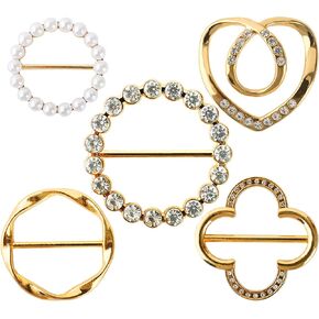 Scarf Ring Clip for Women Clothing Shirt Cincher Dress Back Cinch Clips Shawl Pin Sweater Clips to Hold Together Waist Clip 5 Pack Gold