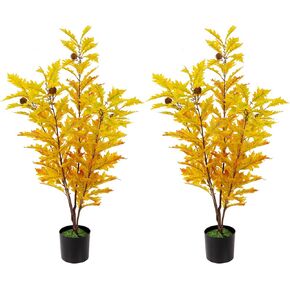 2 Packs 35.4-inch Artificial Maple Tree - Autumn Tree Artificial Plant Autumn Home Decoration, Suitable for Halloween, Thanksgiving, Indoor and Outdoor environments with Simulated Plants