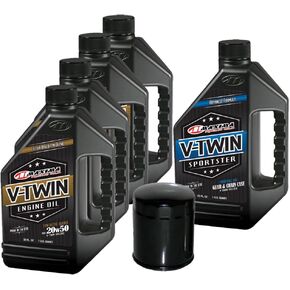 MaxHiflo VTTOCK19 Complete Engine Oil Change Kit for V-Twin Synthetic Blend Harley Davidson Sportster, 5 quart