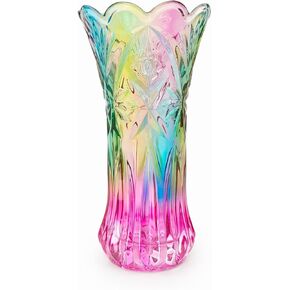 Crystal Glass Vase,Colorful Flower Vase for Home Decor,Table,Living Room Decoration,Cool Design