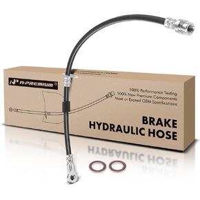 A-Premium Rear Driver or Passenger Brake Hydraulic Hose Compatible with Mitsubishi Models - Lancer 2008 2009 2010 2011 2012 2013 2014 2015 2.0L - Replace# 4650B622