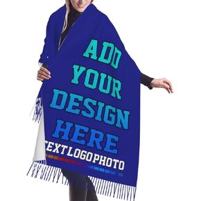 Custom Scarfs for Women Personalized Winter Cashmere Shawl Wrap Customized Add Your Design Here for Girl Friend Gifts