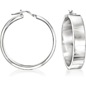 Ross-Simons Italian Sterling Silver Flat Hoop Earrings