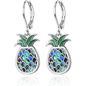 Pineapple Earrings for Women Abalone Shell Pineapple Dangle Leverback Earrings Jewelry Gifts for Women