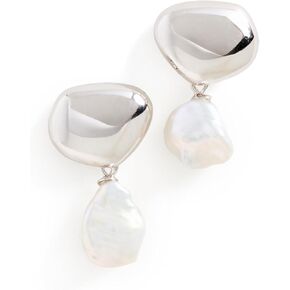 SHASHI Women's Silver Pearl Drop Earring
