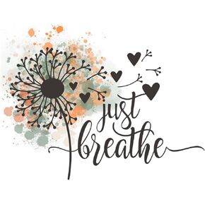 3" Just Breathe Sticker Dandelion Calm Anxiety Peace Zen Balance Decal for Car Bumper Truck Window Laptop