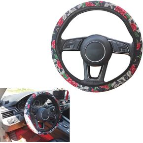 1 PC Car Steering Wheel Cover, 38 cm/15" Skull Steering Wheel Protector, Cool Car Steering Wheel Decoration, Universal for Most Cars (Multicolored #6)