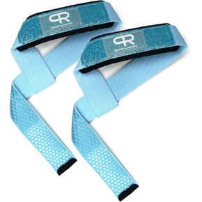 Lifting Straps - Super Heavy Duty No Slip Grip Wrist Straps for Weightlifting, Extra Thick Cotton, Fatigue Reduction, Fully Adjustable, Larry Wheels Wraps - Black Grey