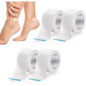 Blister Bandages, Heel Sticker Blister Protector 4 Rolls Silicone Gel Tape Waterproof Bubble Plasters Tape for Hand Toe Foot Blister Prevention Bandaids Calluses Tender Spots Shoe Friction (White)