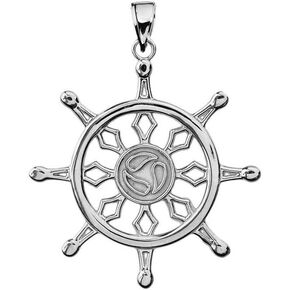 Religious Jewelry Fine Sterling Silver Wheel of the Buddhist Dharma Pendant