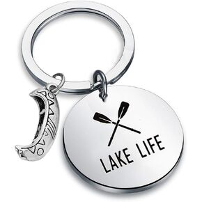 SEIRAA Gift for Lake Lover Keychain Life is Better at The Lake Retirement Gift (Life)