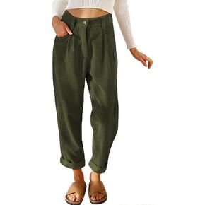 ZAFUL Women's Corduroy Casual Jogger Sweatpants with Pockets Relaxed Straight Fit