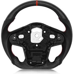 Real Carbon Fiber Steering Wheel For Toyota GR Supra 2019-2022 D-shaped Nappa Perforated Leather Flat-bottom Steering Wheel