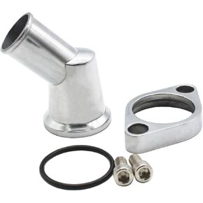 Thermostat Housing 45° Swivel Black Water Neck Compatible with SBC BBC CHEVY 327 350 396 454 Engines
